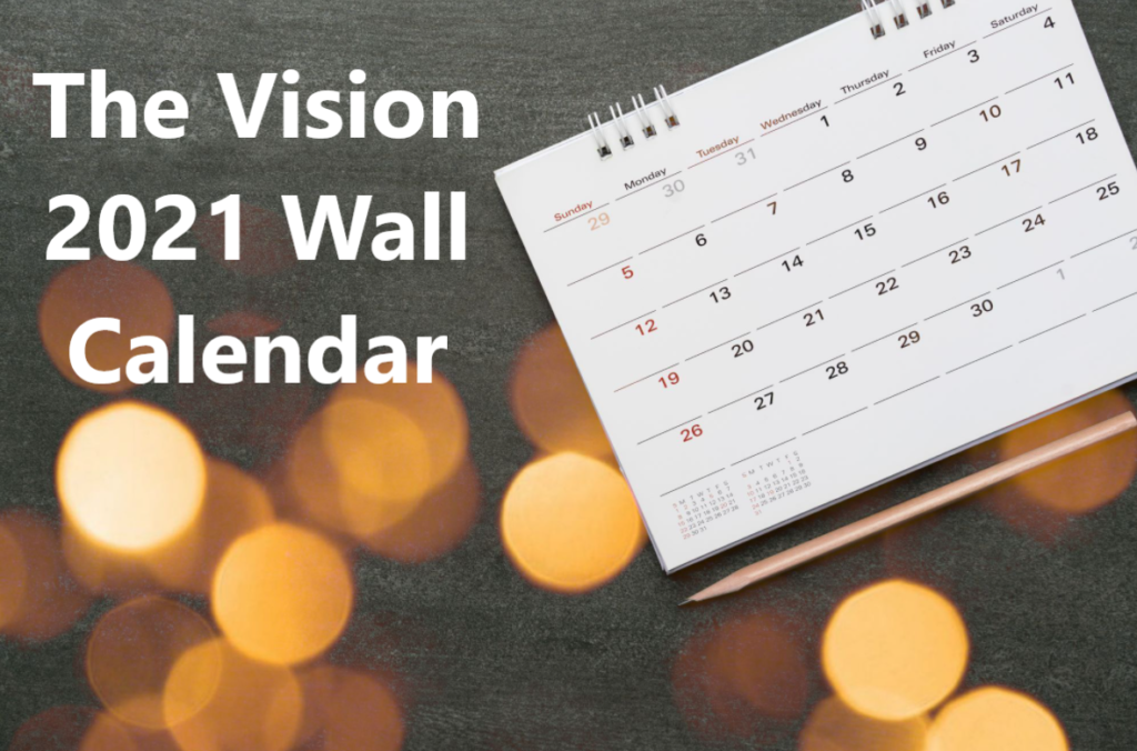 Vision 2021 Calendar photo with text