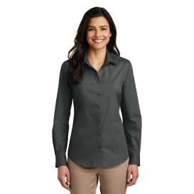 women's grey button up